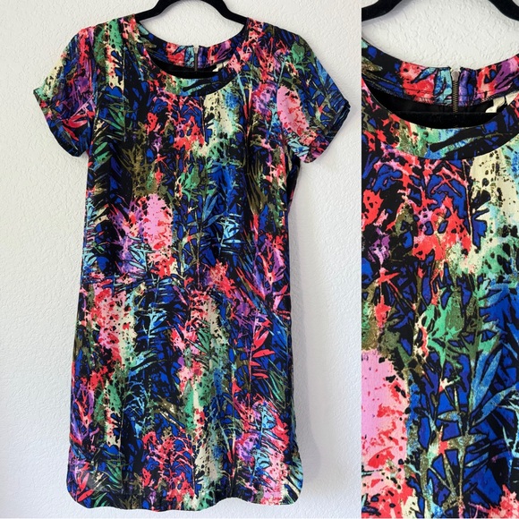 Japna Dress Women‎ Small Mini Lined Colorful Tropical Printed Casual Rave Party - Picture 1 of 10